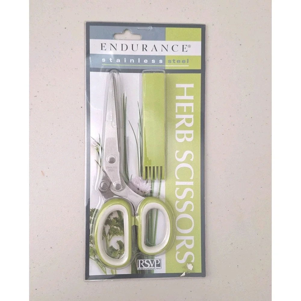 Herb Scissors Set, Kitchen Scissors with 5 Blades and Cover, Multipurpose Cuttin